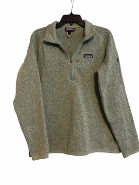 Patagonia light green better sweater quarter zip jacket